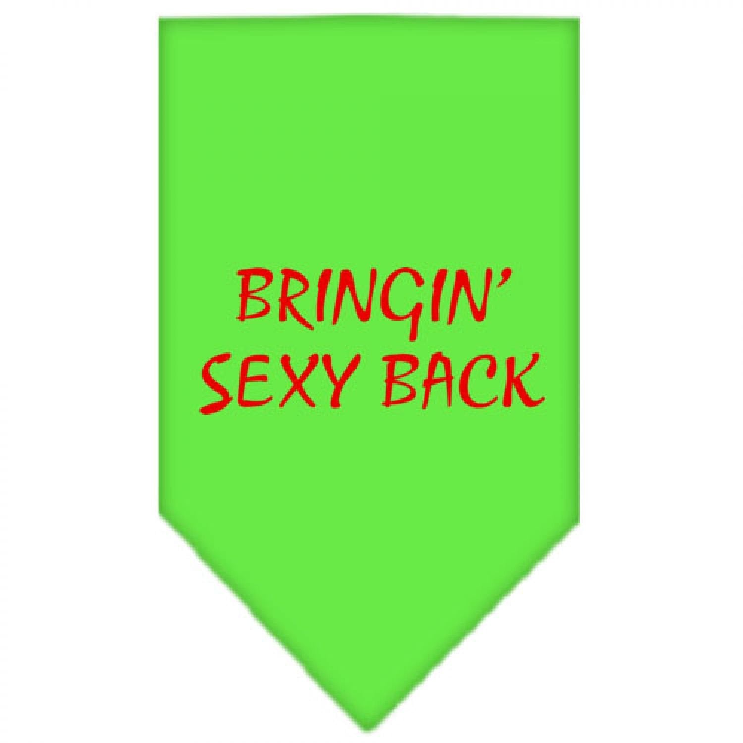 Pet and Dog Bandana Screen Printed, &quot;Bringin Sexy Back&quot; Lime Green Small