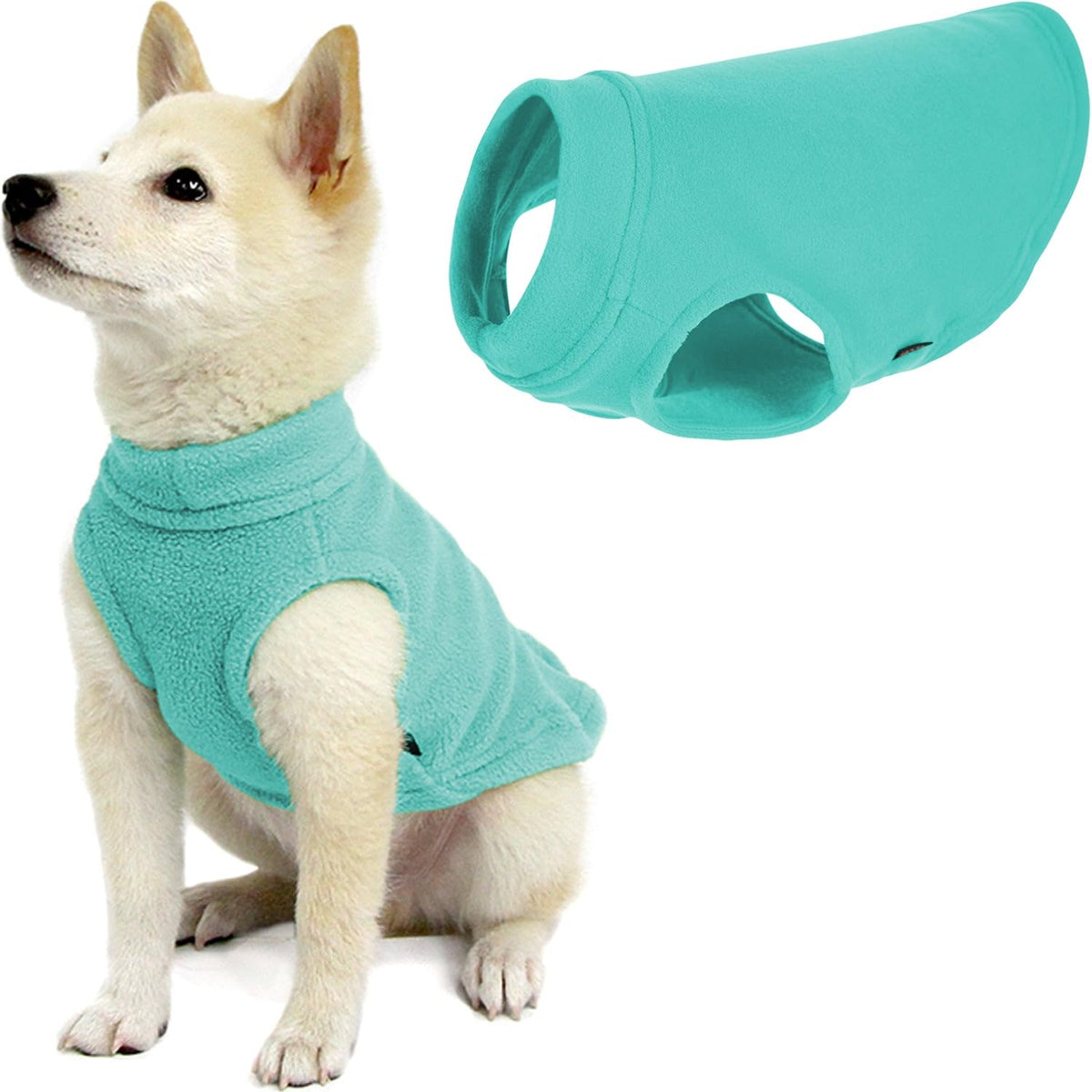 Gooby Stretch Fleece Vest Dog Sweater - Mint, Medium - Warm Pullover Fleece Dog Jacket - Winter Dog Clothes For Small Dogs Boy Or Girl - Dog Sweaters For Small Dogs To Dog Sweaters For Large Dogs