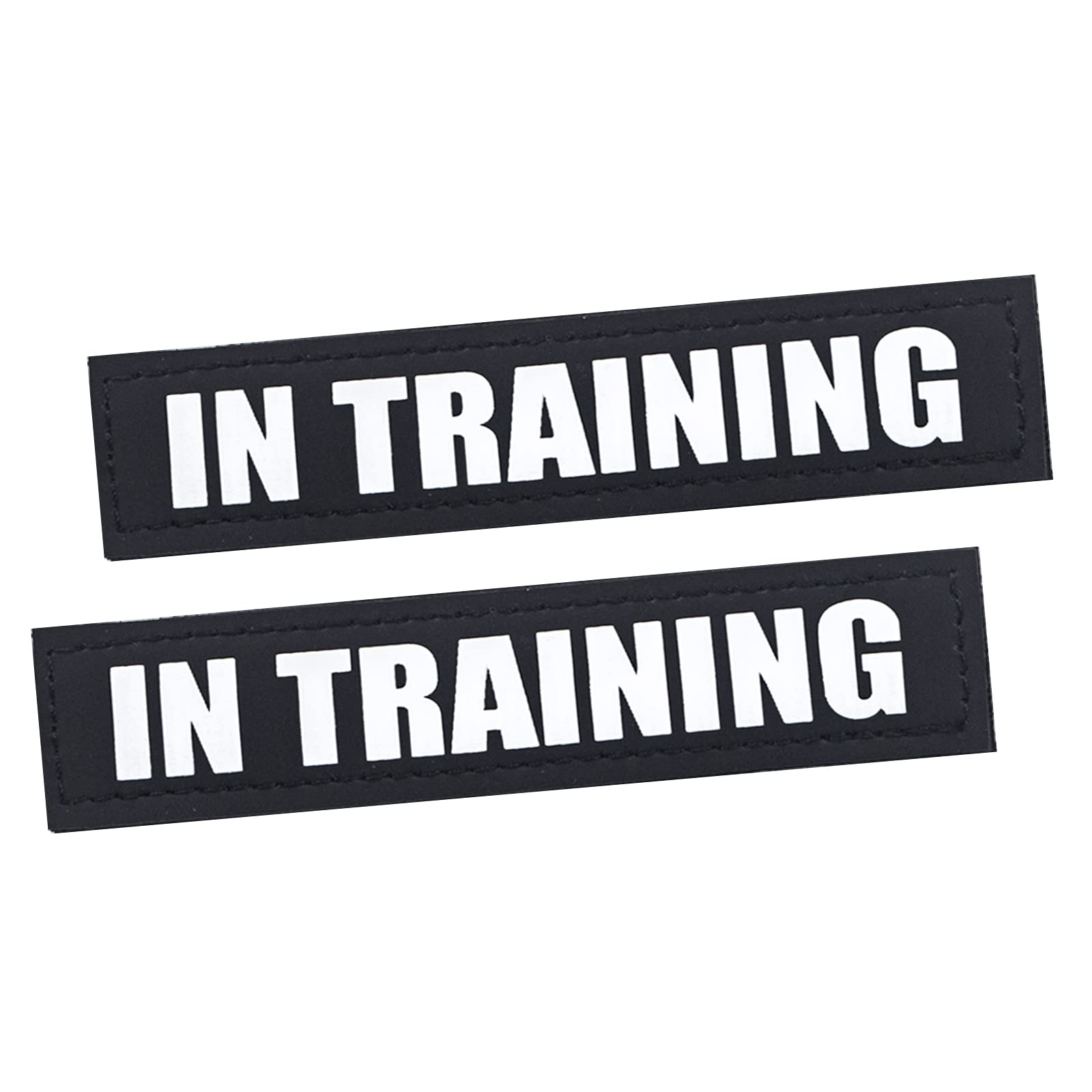 2Pack Service Dog Patches, Black Vest Patch For Dogs, Hook Backing Removable Harness Patches, In Training-S