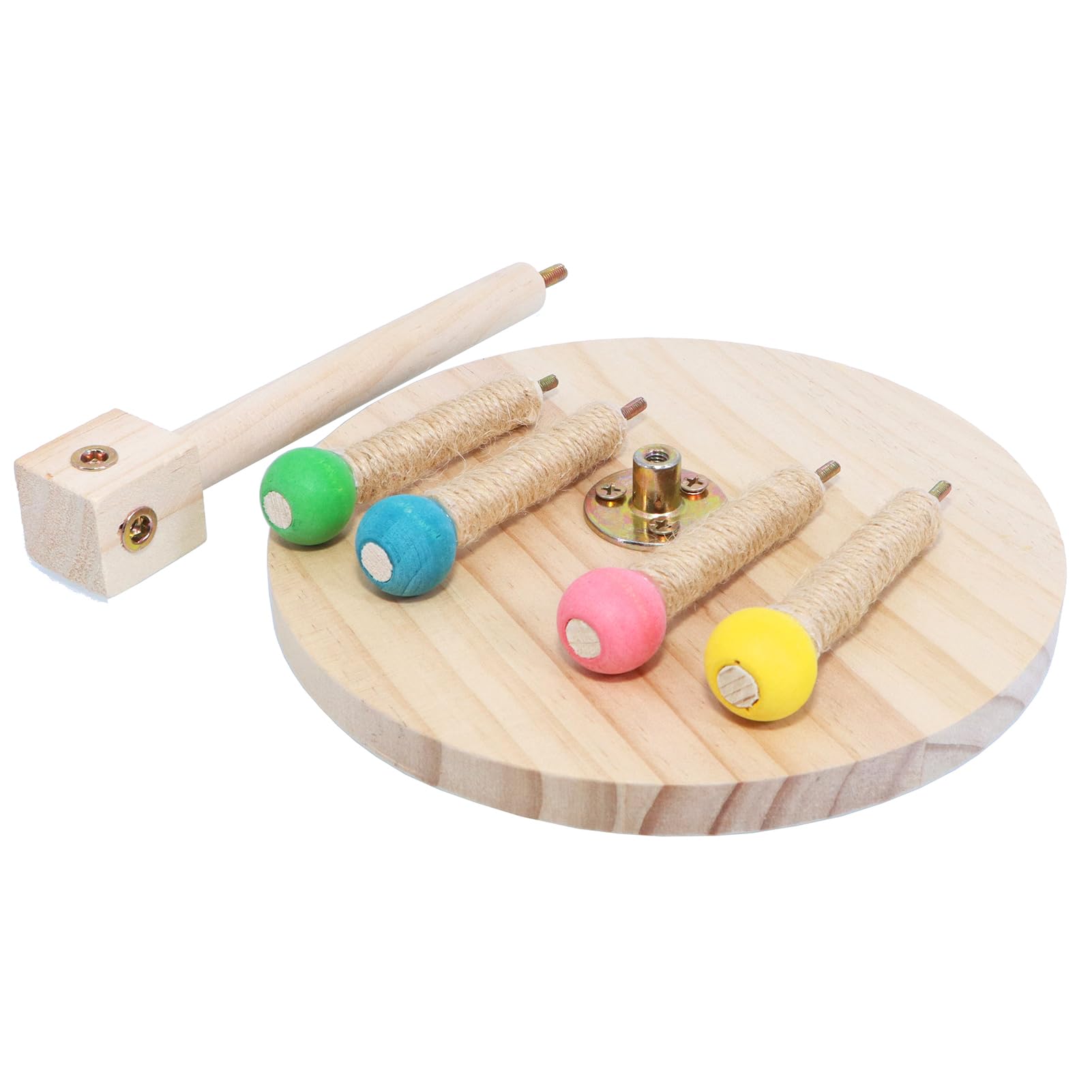 Bird Stand Perch, Portable Tabletop Bird Perch,Interactive Spin Training Bird Toys For Small Medium Parrots Parakeets Conures Lo