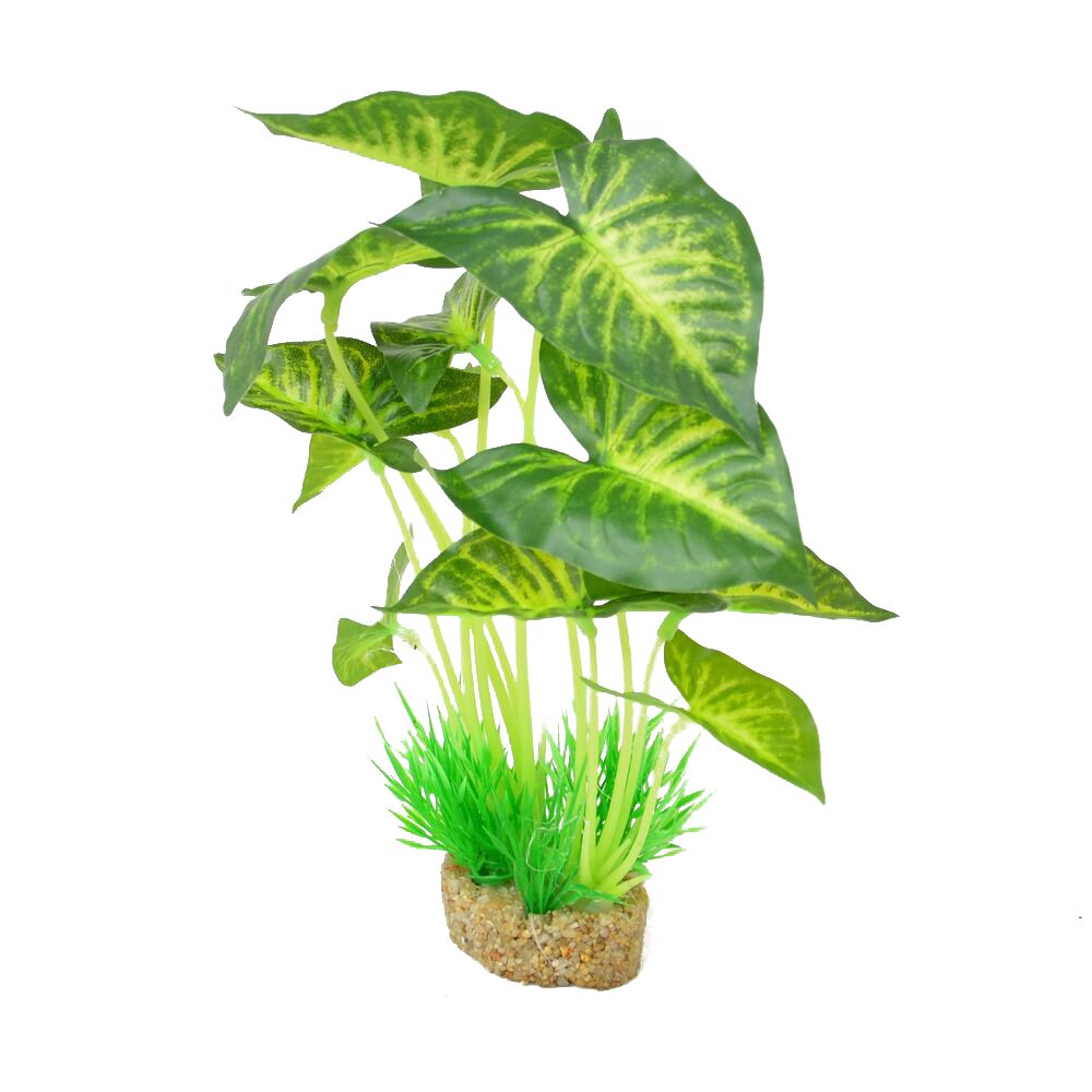 CNZ Aquarium Decor Fish Tank Decoration Ornament Artificial Plastic Plant Green, 9.5-inch