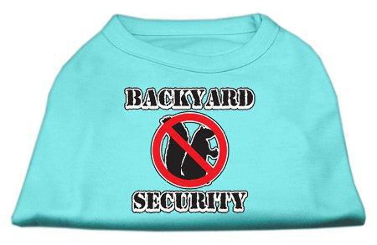 Pet Dog & Cat Shirt Screen Printed, 'Backyard Security' Baby Blue Lg (10-14 Lbs.)