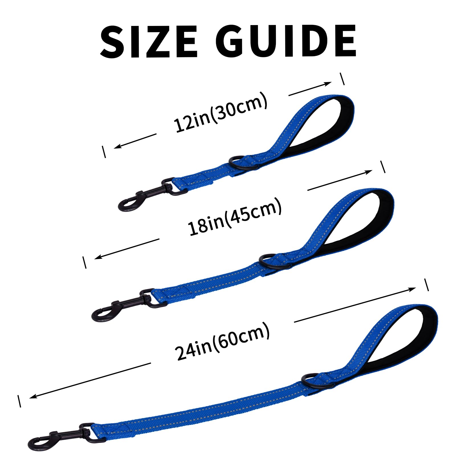 Giecooh Short Dog Leash, Reflective Traffic Leash With Padded Handle, 2 Ft Nylon Training Leashes For Small Meidum Large Dogs, R