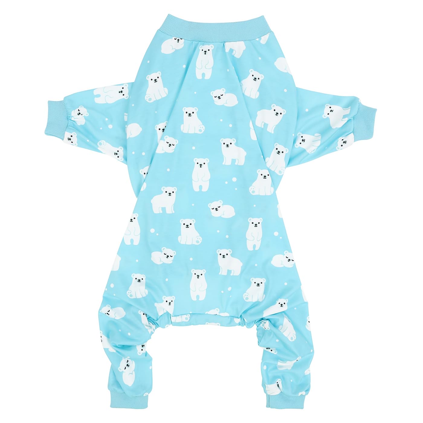 HDE Dog Pajamas One Piece Jumpsuit Lightweight Dog PJs Shirt for M-3XL Dogs Sleepy Polar Bears - M