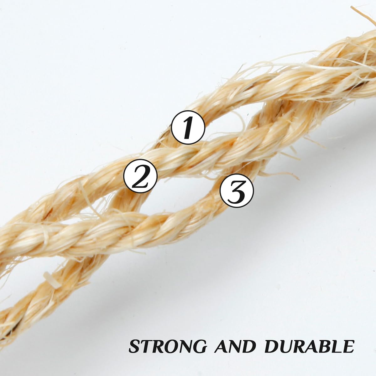 Natural Sisal Rope 1/4 Inch By 49-Feet For Cat Scratching Post Tree Tower Replacement Repair And Replace, Diy Hemp Twine Rope Fo