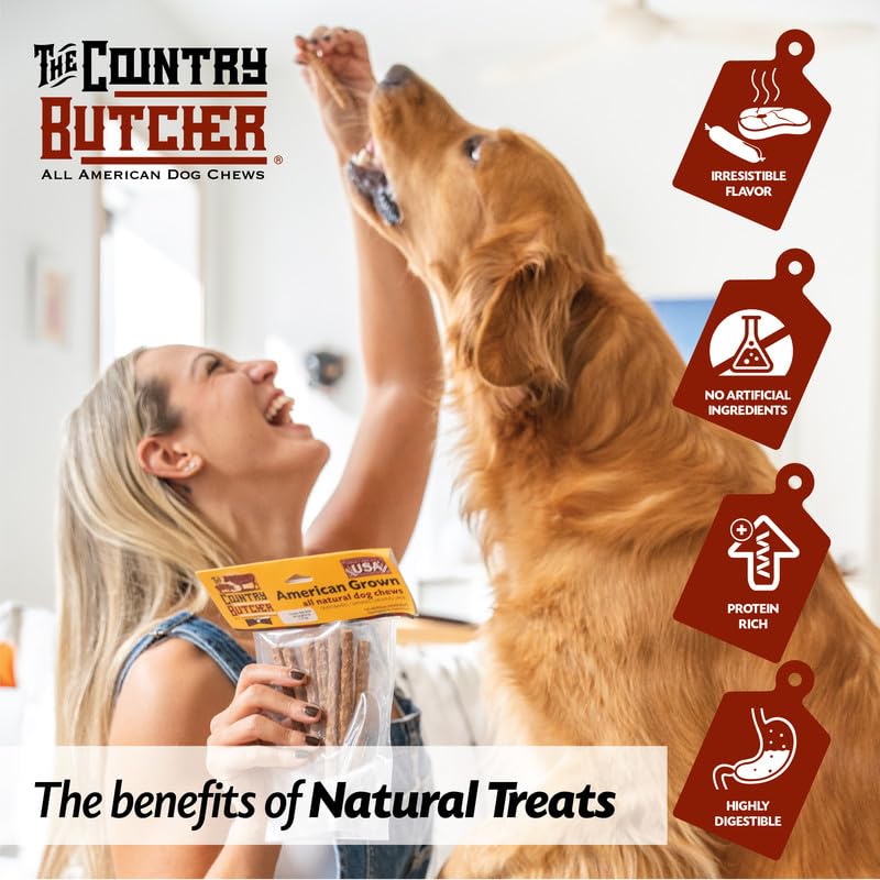THE COUNTRY BUTCHER Chicken Recipe Sticks for Dogs, Made in USA, Natural Dog Treats, 8oz