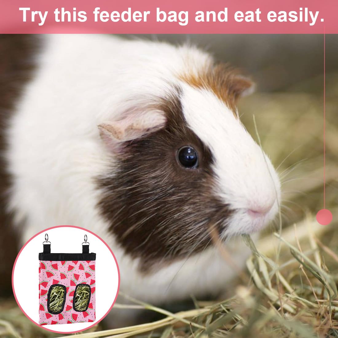 Dzwlkj Hay Feeder, 600D Polyester, Watermelon, Hay Feeder Rabbit, Guinea Pig, Chinchilla, Hamsters, Small Pets, 1 Pack, Foldable