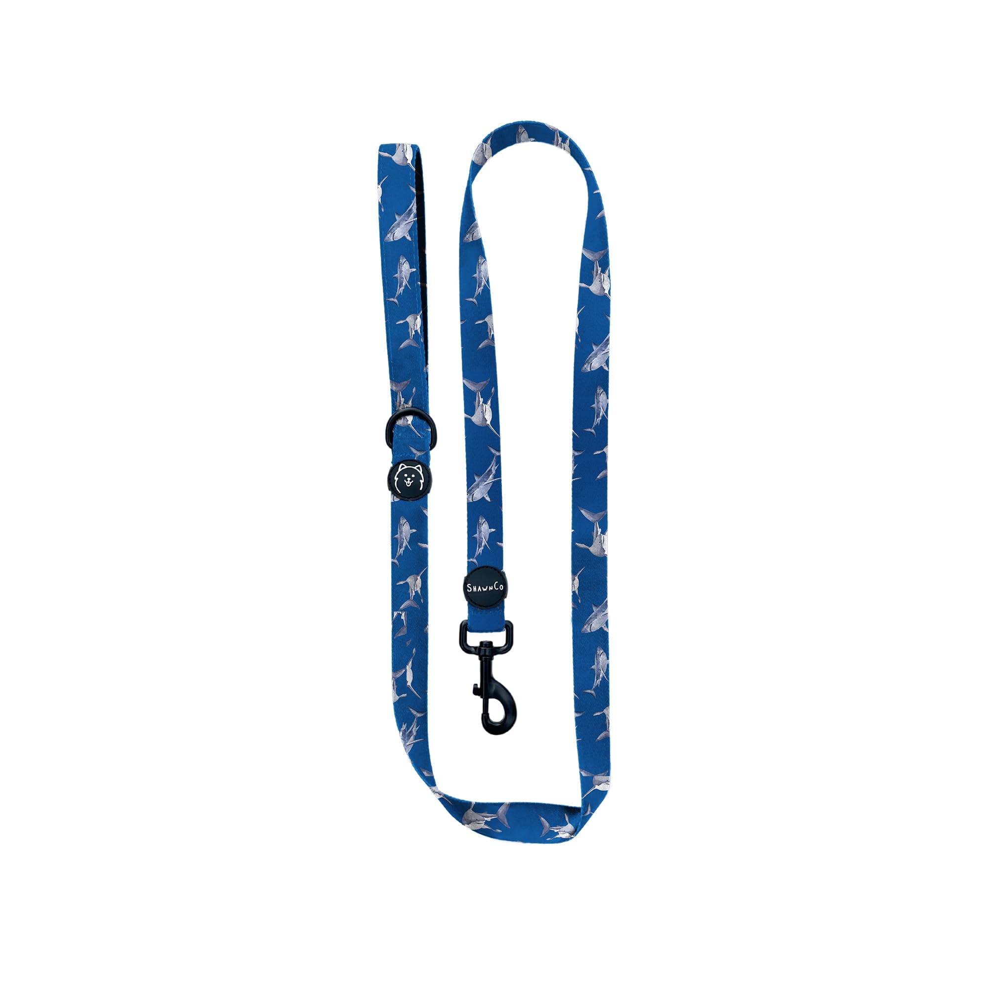 Shawnco Dream Walk Dog Leash- Premium, Nylon Pet Leash With Soft Neoprene Handle For Small, Medium And Large Dogs (White Sharks,
