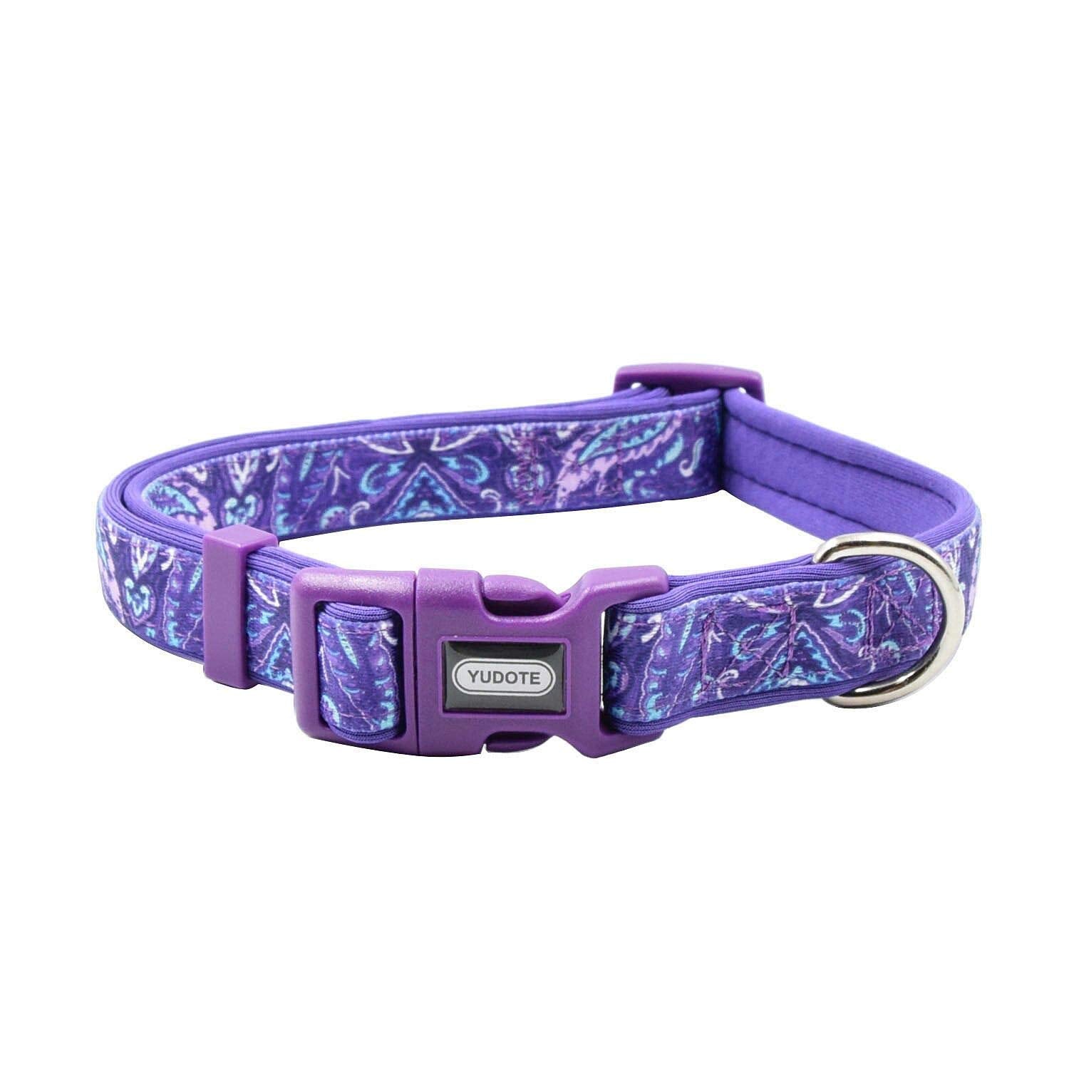 Yudote Durable Dog Collar With Maple Leaves Pattern, Neoprene Padded Soft And Comfortable, Adjustable Collars For Small Dogs & P