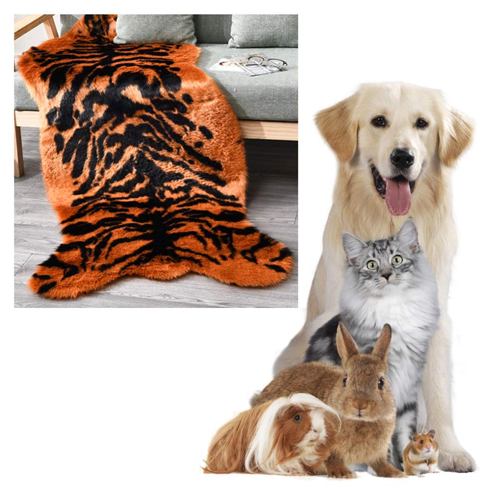 Pet Mat, Fashionable Healthy Soft Pet Blanket, SkinFriendly Pretty Plush for Pets Puppy(Brown Tiger Skin Profile)