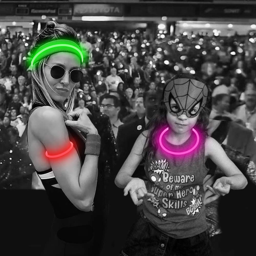 Higuard Usb Rechargeable Led Necklace Lighted Up Safety Bracelet Glowing Necklace Glow In The Dark Super Bright For Party Favors