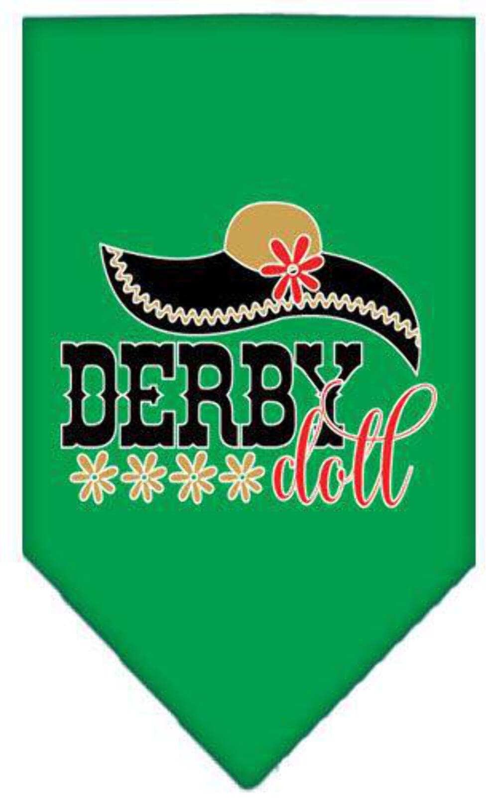 Mirage Pet Product Derby Doll Screen Print Bandana Emerald Green Small