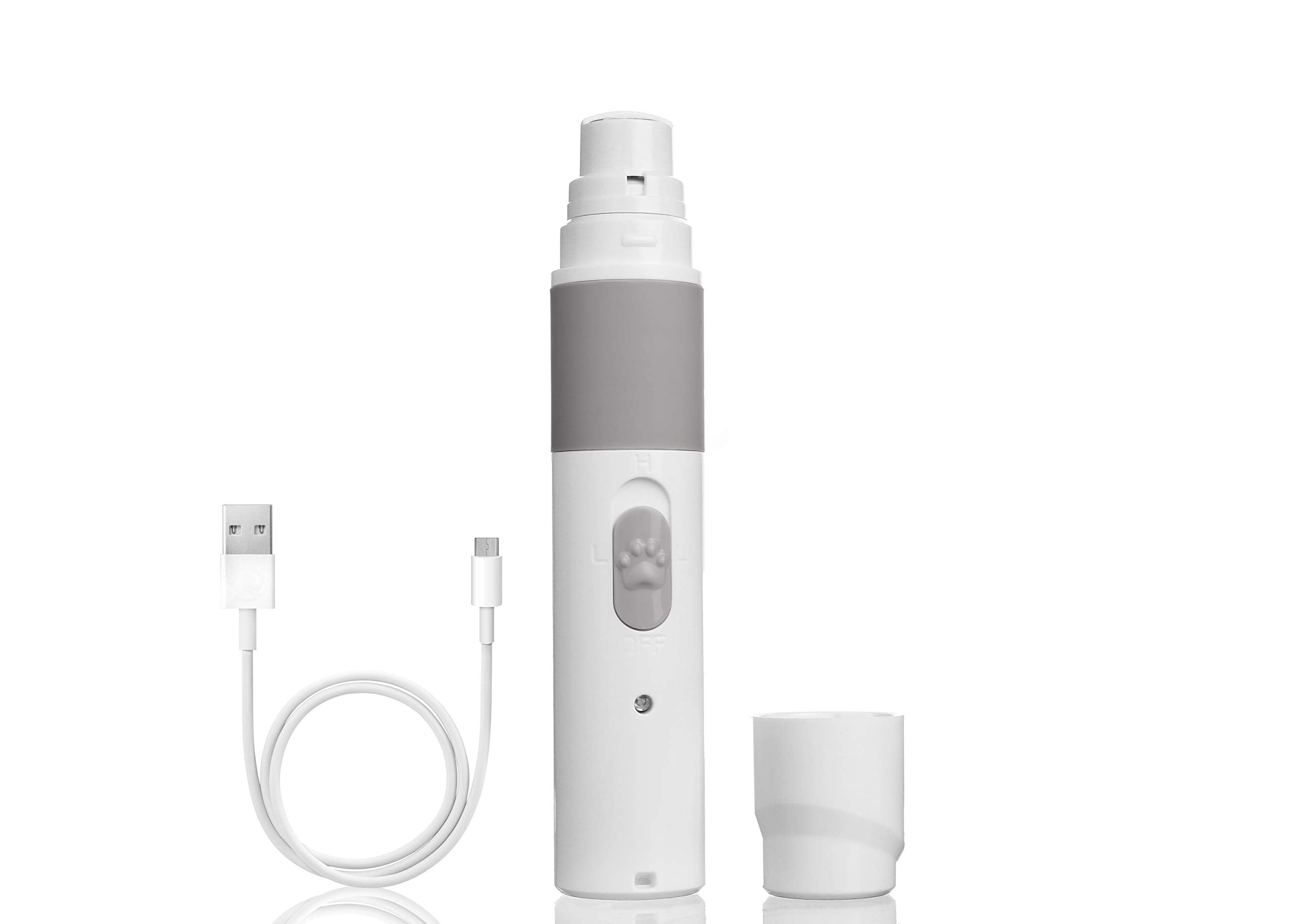 Pet Nail Grinder - Best Rechargeable Cordless Dog Nail Trimmer For Dogs & Cats - Easy & Comfortable To Use - Quiet Motor, Two Speed Options With Light Indicator - Great For Small, Medium, Large Nails.