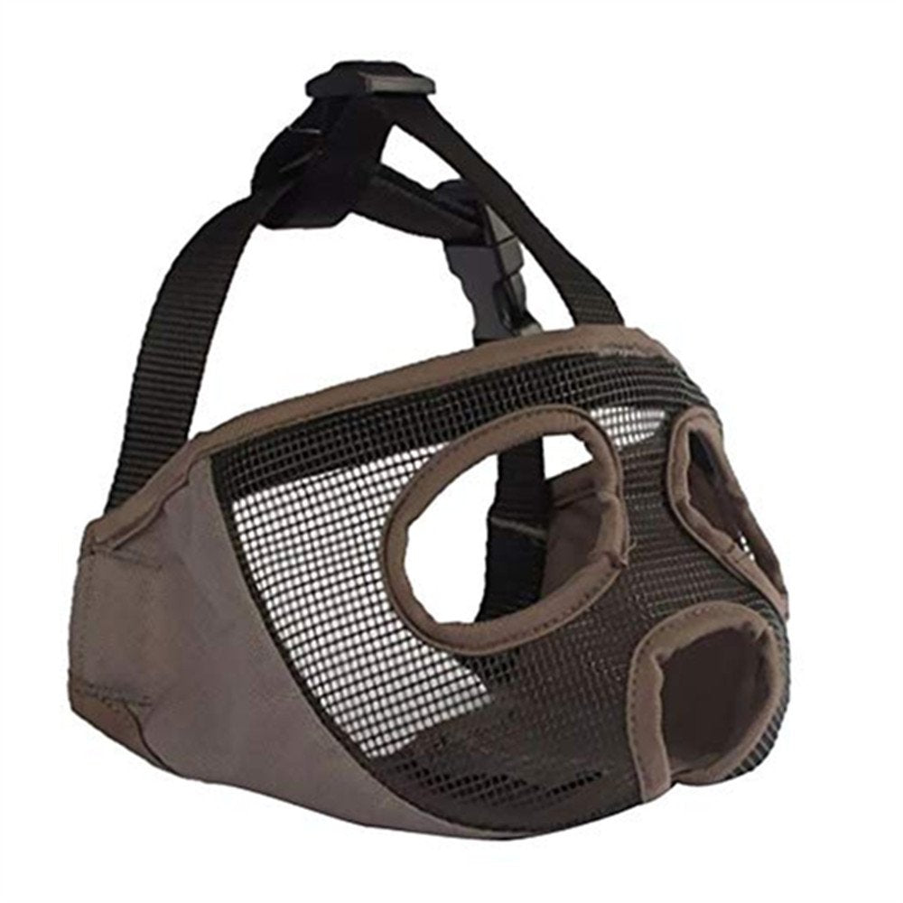 JYHY Adjustable Breathable Mesh Dog Muzzle, Medium 11"-17", Grey (Eyehole), Nylon for Training & Grooming