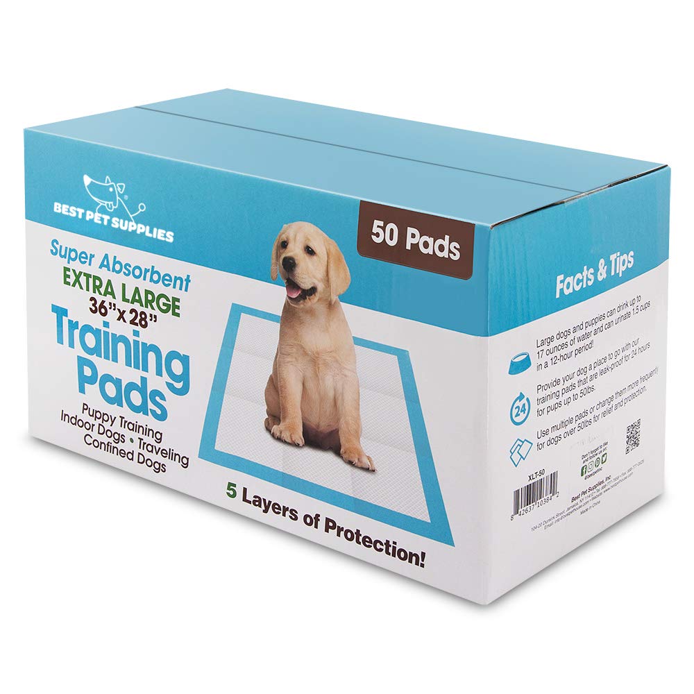 Best Pet Supplies, Xl (36'' X 27.5'') Disposable Puppy Pads For Whelping Puppies And Training Dogs, 50 Pack - Ultra Absorbent, L