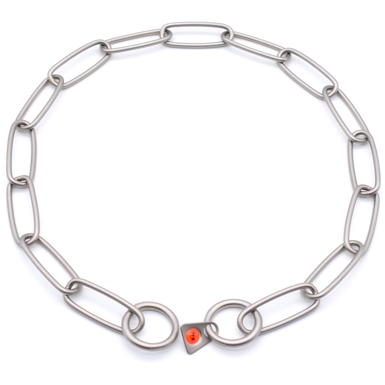 Herm Sprenger - Matt Stainless Steel Scratch Resistant Long Link Fur Saver Dog Collar - Professional Training Collar - Made In G