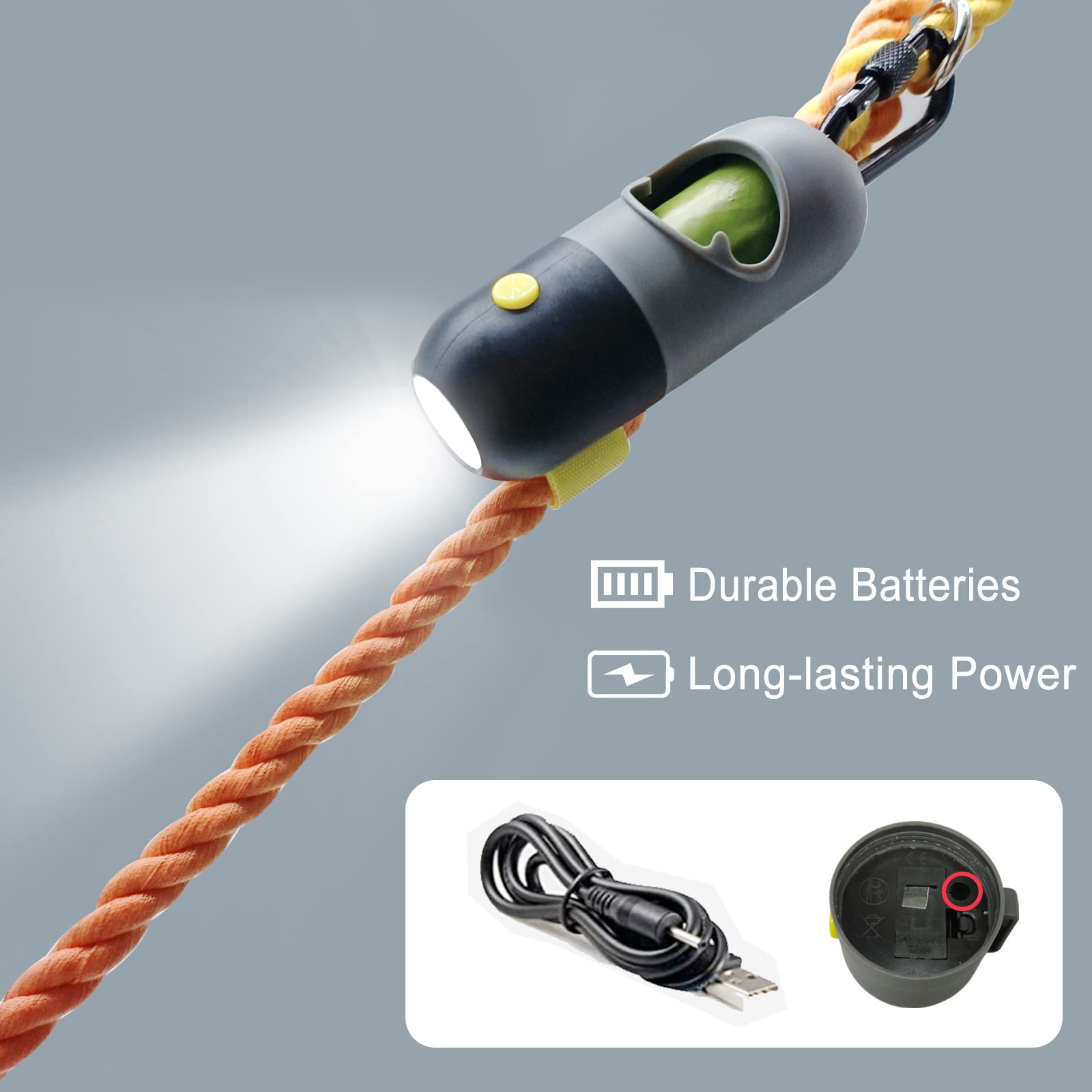 Dog Poop Bag Holder With 7 Rolls Of Green Dog Waste Bags Poop Bag Holder With Rechargable Battery And Usb Cable Poop Bag Dispens