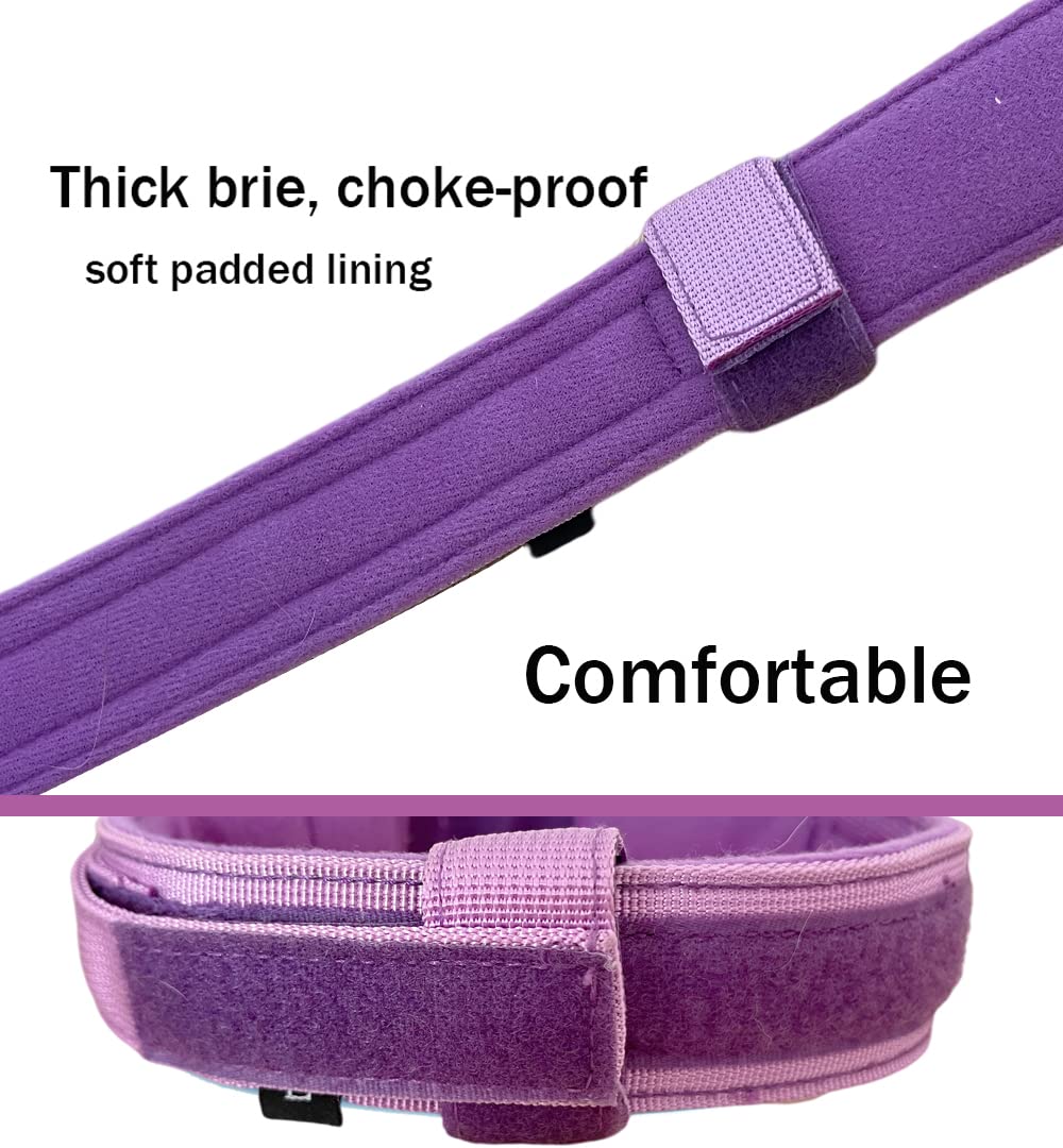 Tactical Dog Collar Military Dog Collar Adjustable Nylon Dog Collar Heavy Duty Metal Buckle With Handle For Dog Training (Purple,L)
