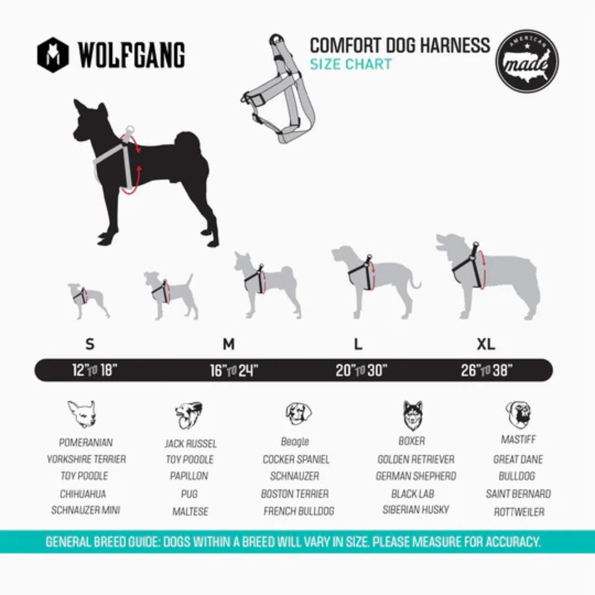 Wolfgang Heavy Duty Adjustable Dog Harness, Pull-Tested to Over 800 lbs for Walking & Training, DarkSkies Print, Small