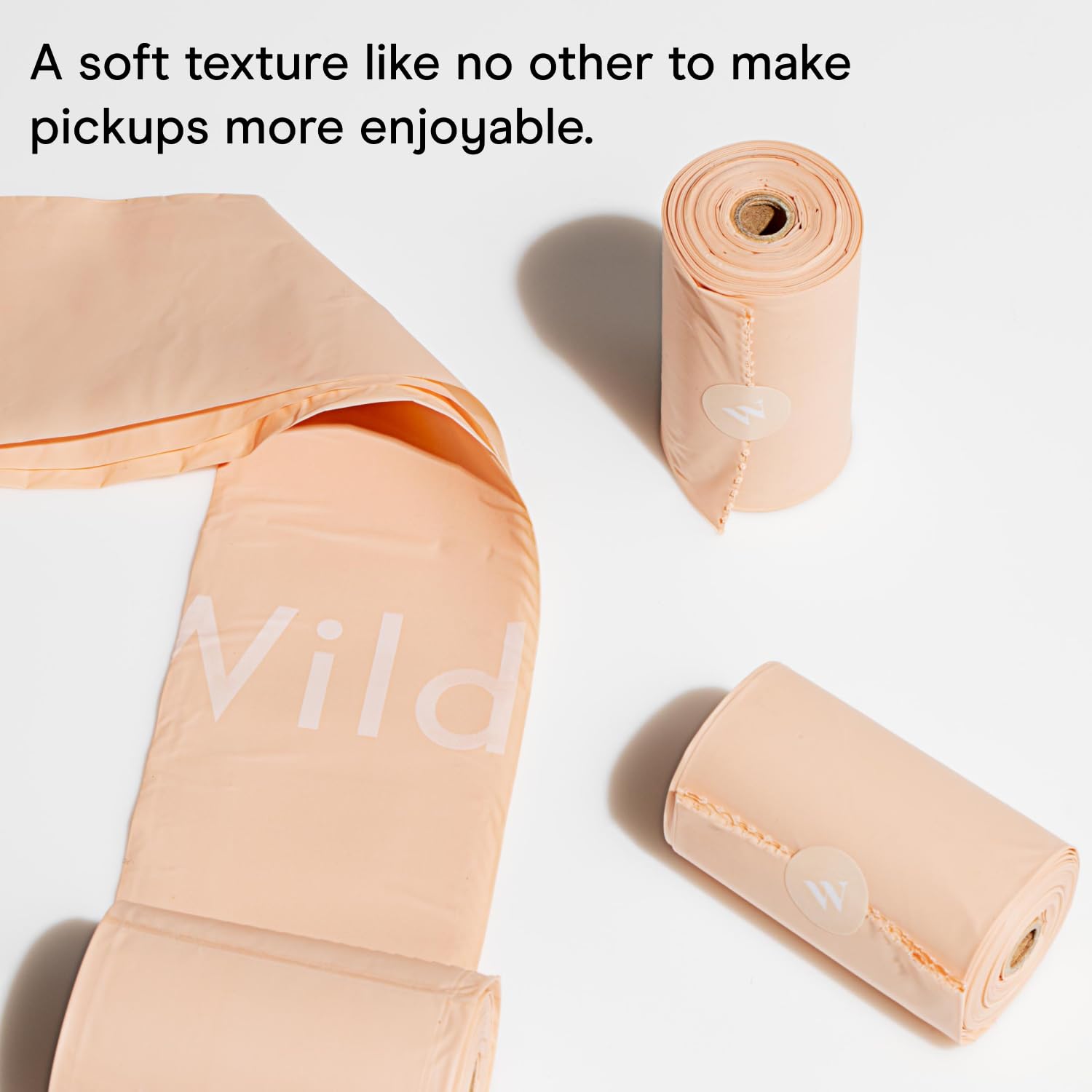 Wild One Dog Poop Bags, 180 Leak Proof Bags Made From Cornstarch, Eco-Friendly, Unscented, Blush Color