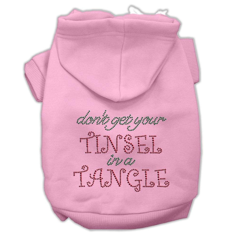 Mirage Pet Products 14' Tinsel In A Tangle Rhinestone Hoodies, Large, Pink