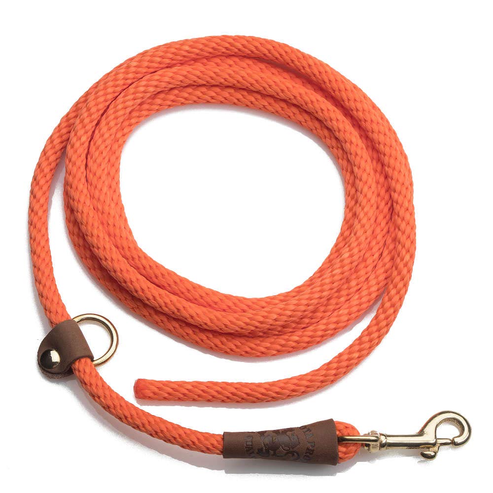 Mendota Pet Ez Trainer Leash - Dog Leash - Made In The Usa - Orange, 3/8 In X 8 Ft