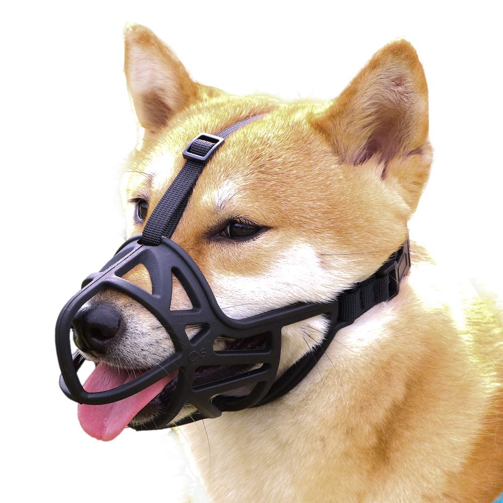 Dog Muzzle, Soft Basket Muzzle Prevents Chewing and Biting, Adjustable Cage Mouth Guard for Small, Medium, Large and Extra Large