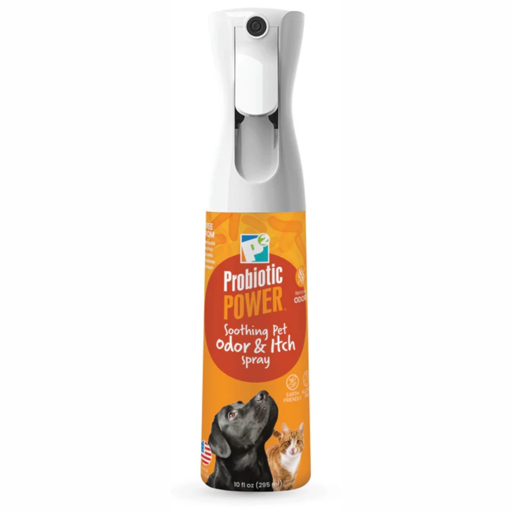 P2 Probiotic Power Pet Odor & Itch Spray - Dog, Cat, Puppy, Kitten Grooming Spray, Deodorizer, Litter Box Freshener, Hot Spot Sp