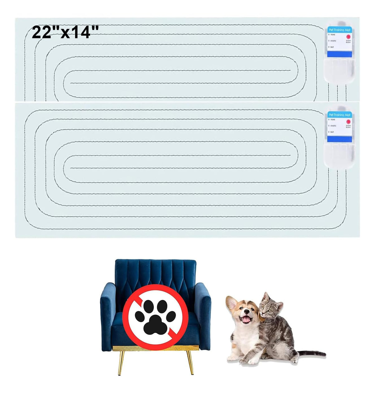 Paparela Scat Shock Mat For Dogs And Cats Indoor, Pet Shock Mats For Training Pets, Electric Repellent Mat Keeps Dogs And Cats O