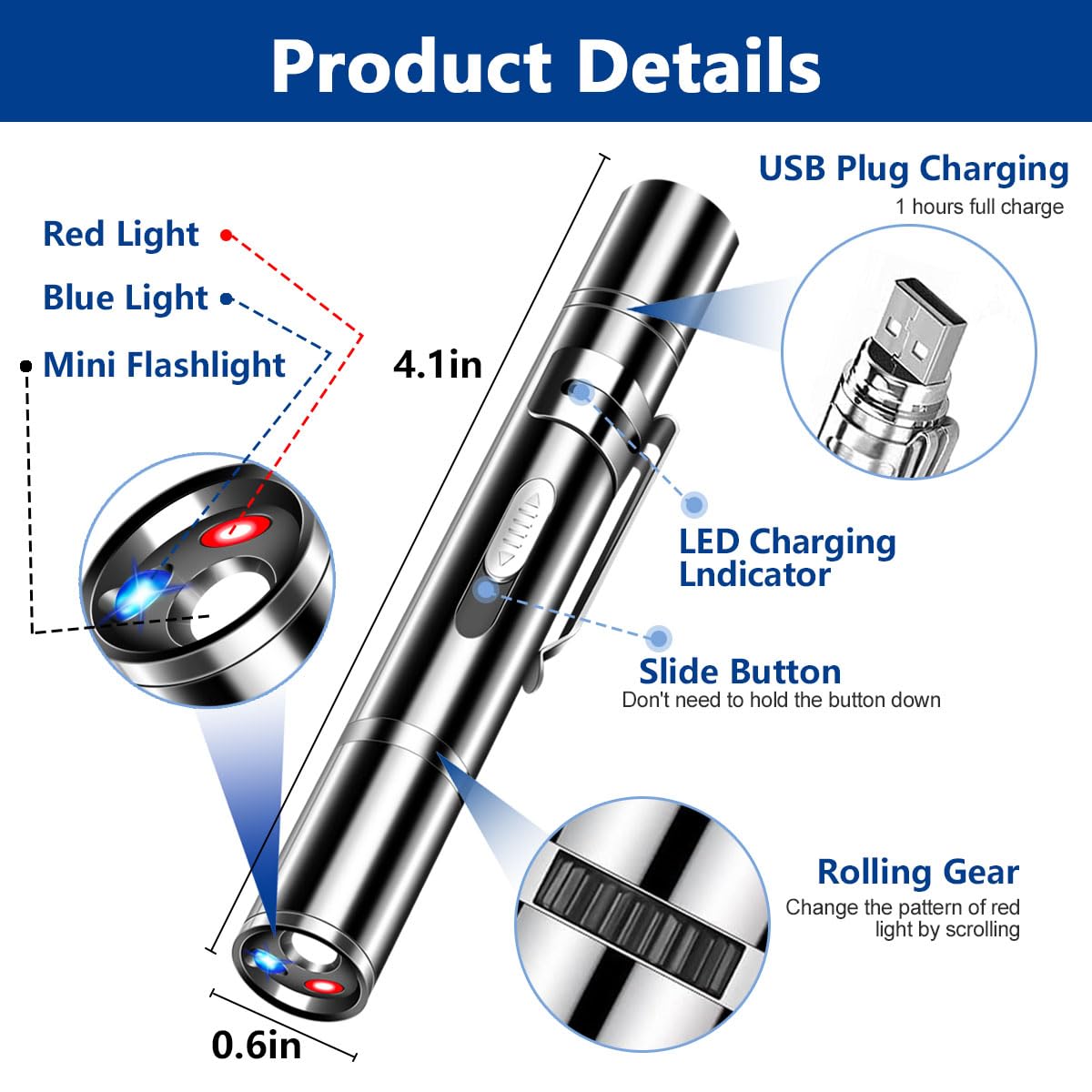 Rumcut Laser Pointer Cat Toys, Cat Laser Pointer Toy With Three Light Modes, Five Adjustable Patterns,Usb Portable Charging, Int