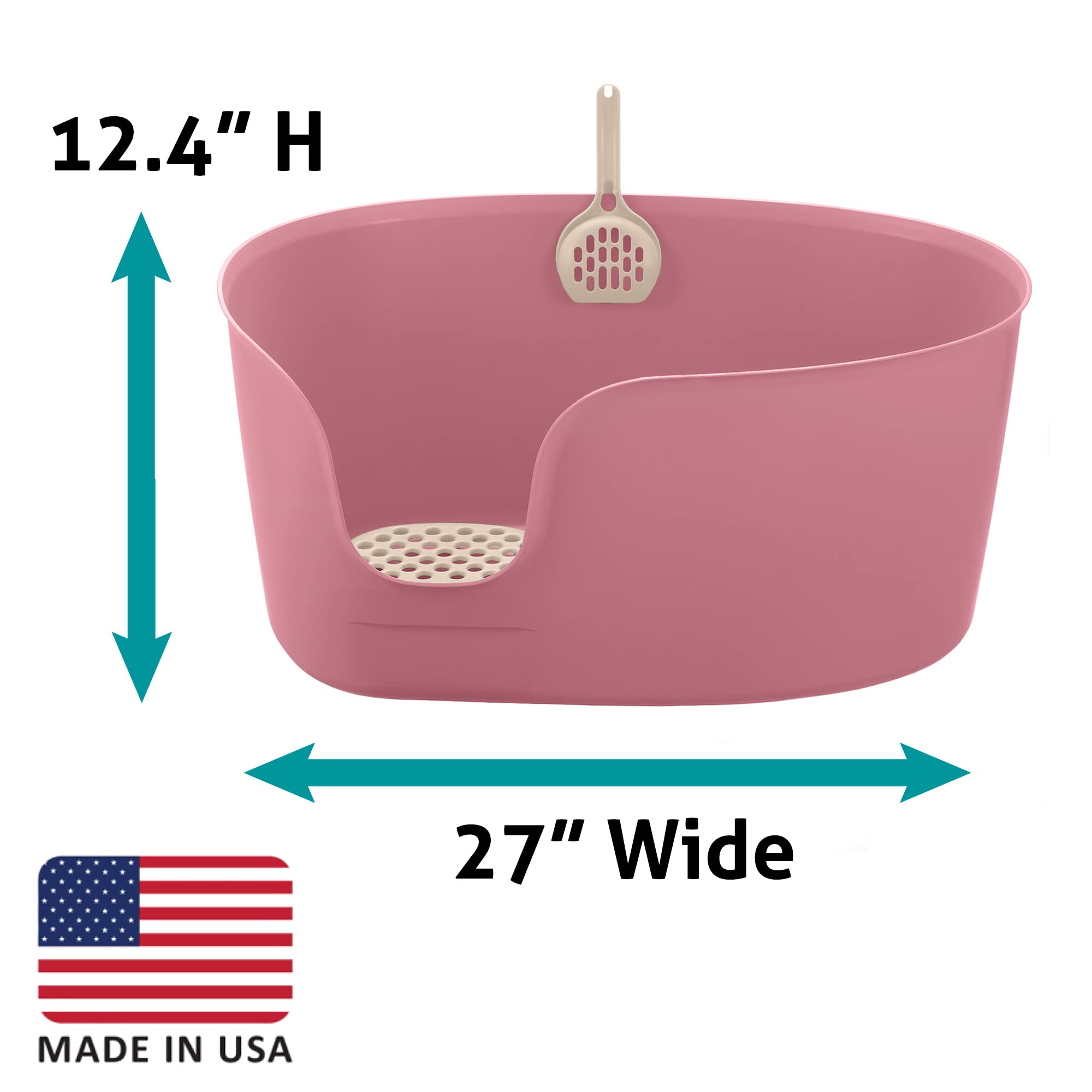 Richell Paw Trax High Wall Cat Litter Box Xl, Large High Sides Cat Litter Pan