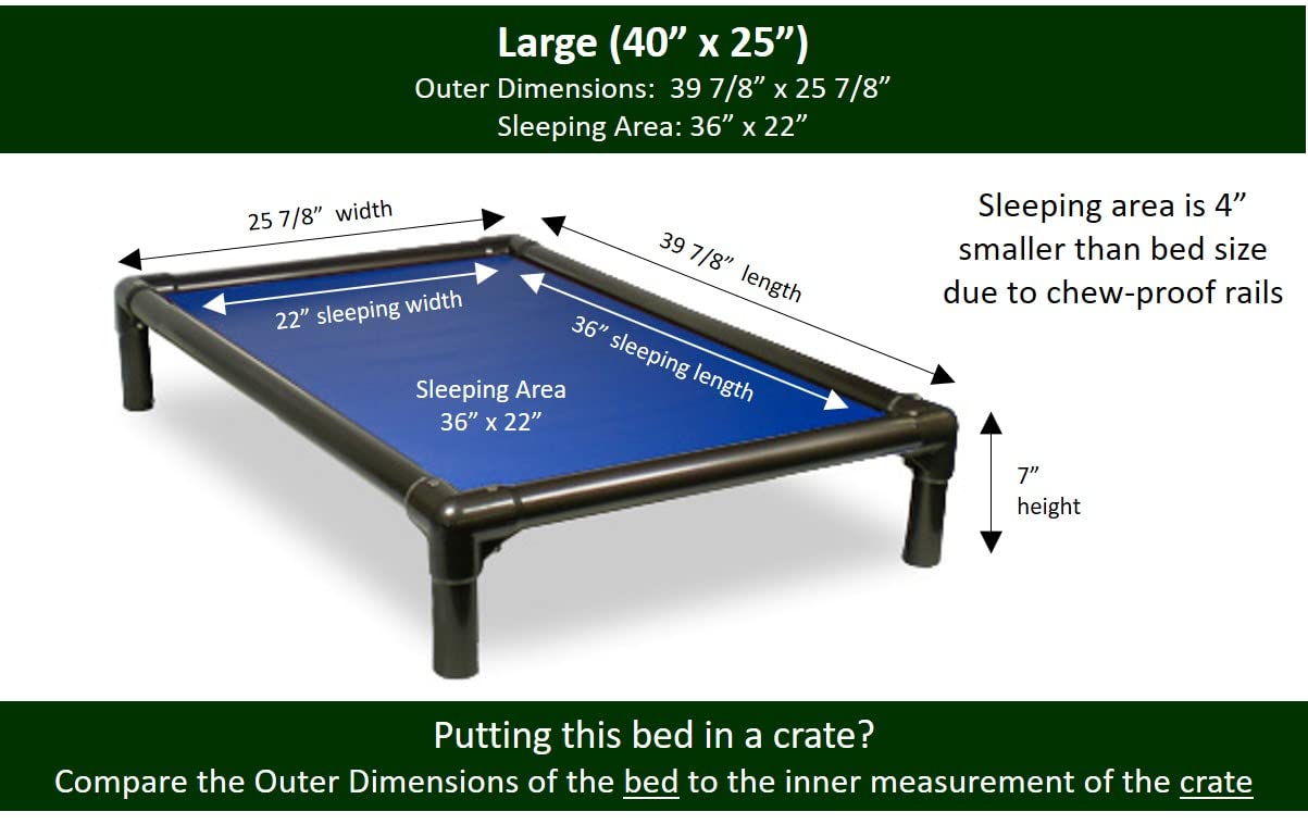 Kuranda Chewproof Dog Bed - Walnut Pvc - 40' X 25' - Heavy Duty Vinyl - Royal