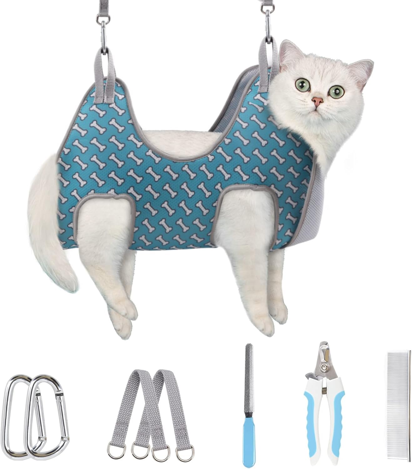 Supet Cat Grooming Hammock Harness For Cats Dogs, Relaxation Cat Nail Clipper Hammock, Restraint Dog & Small Animal Leashes Slin