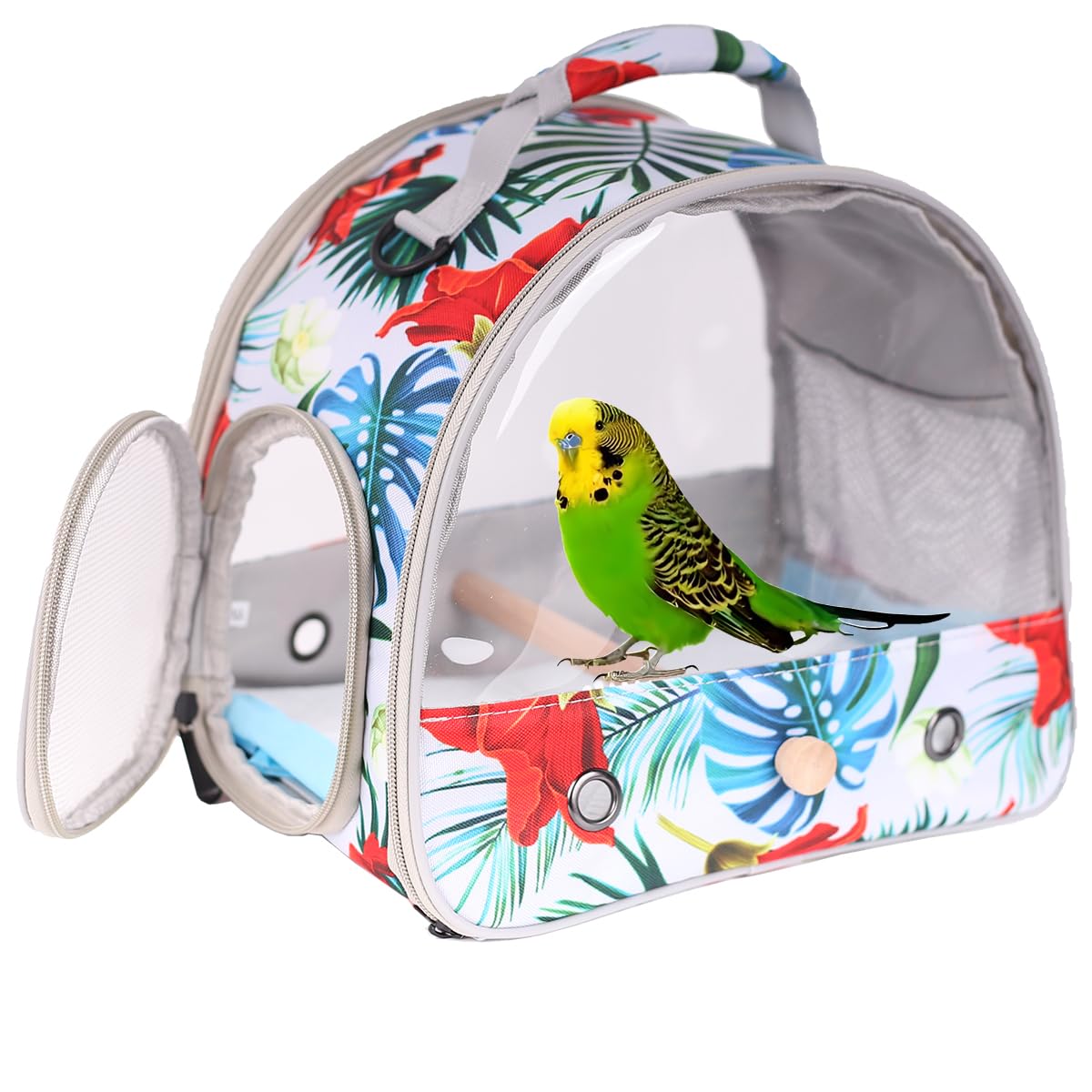 Orizzp Portable Small Bird Travel Carrier Cage With Stand Perch, Bird Carrier To Carry Parakeet Budgies Parrot Cockatiel Conure 