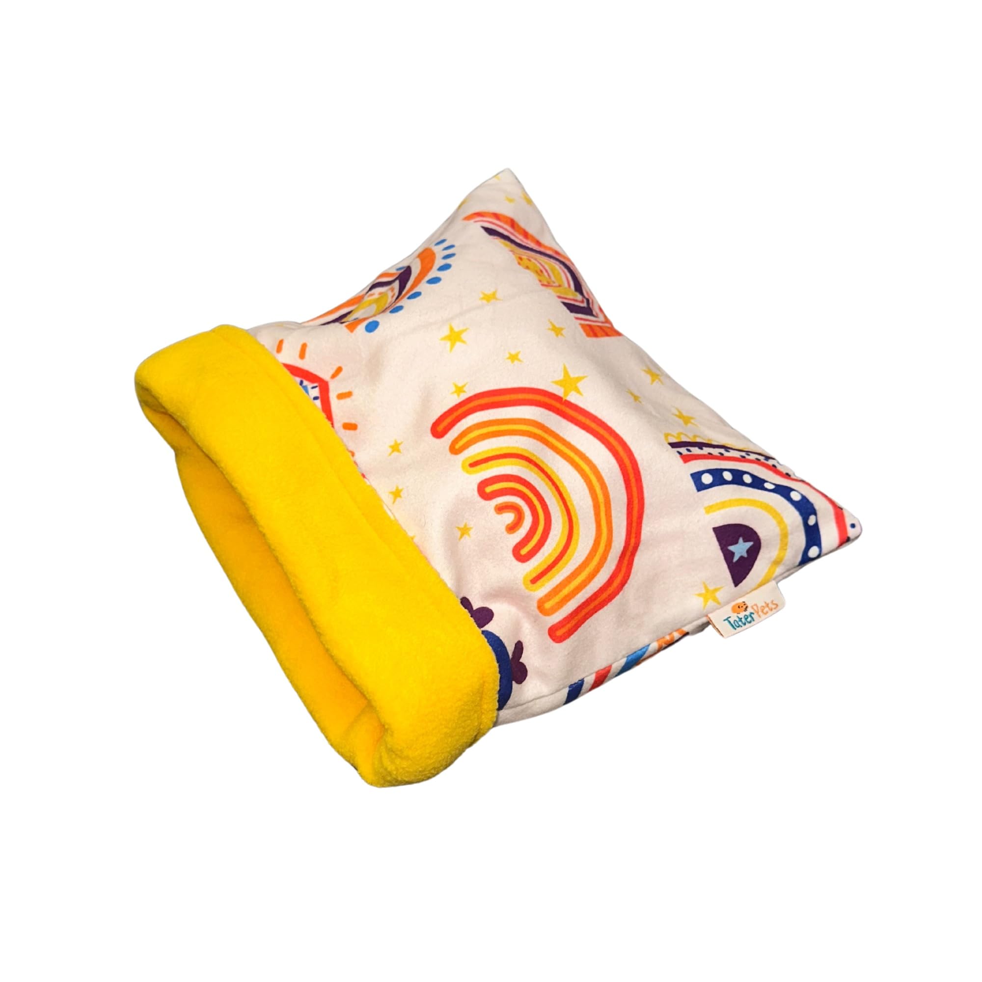 Tater Pets Snuggle Sack For Guinea Pigs Bed Pad Cuddle Sack Sleeping Bag (12''X12'')(Rainbows)