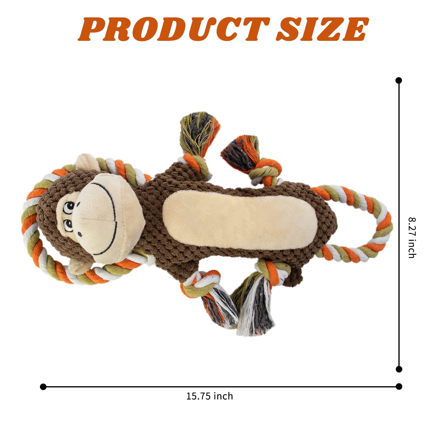 Cneeeeeb Squeaky Durable Dog Toy Large Breed, Tug Of War Dog Interactive Toy, Stuffed Plush Puppy Toy With Crinkle Paper For Sma