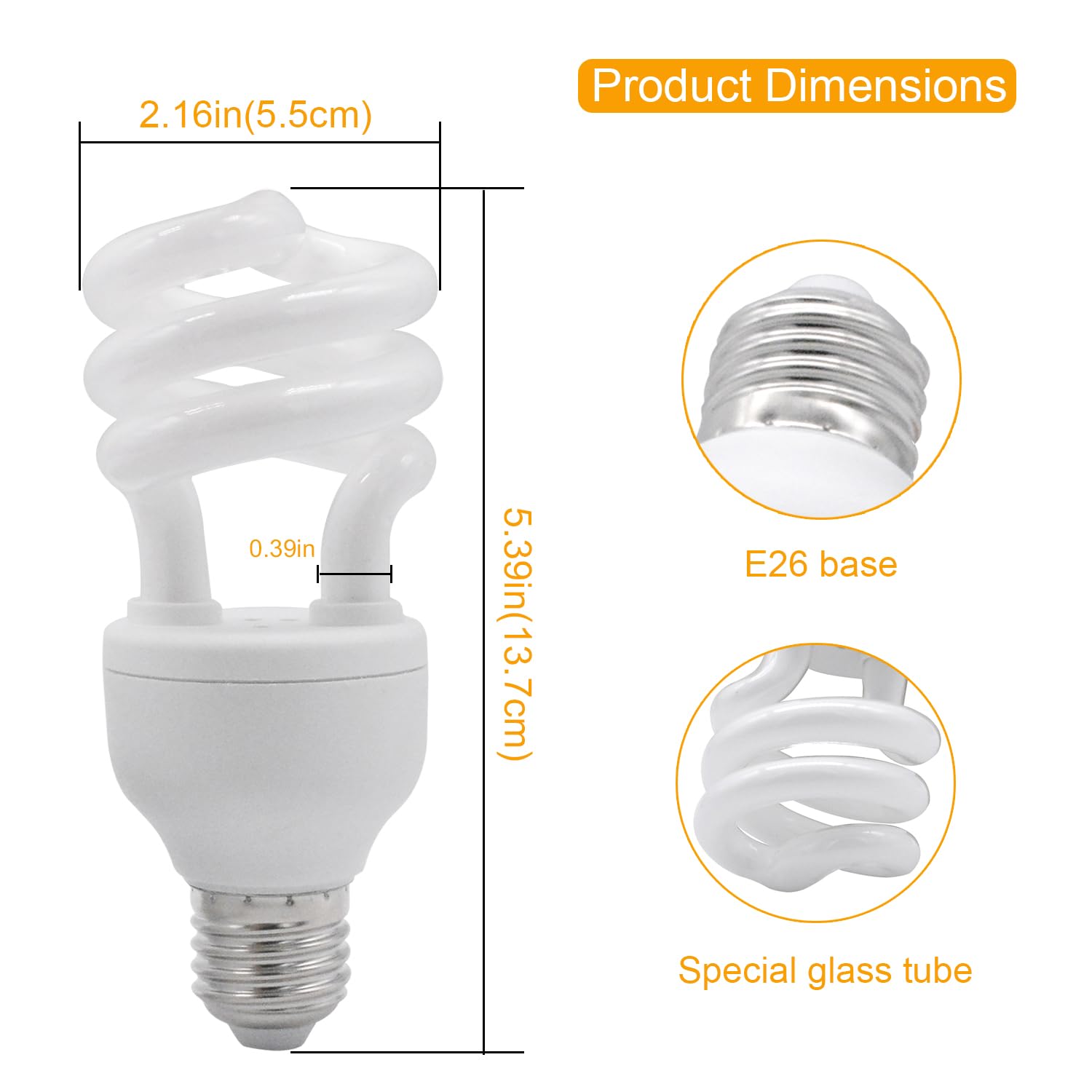 Yimidool Uvb Light For Reptiles, 13W 10.0 Reptile Heat Lamp Bulbs, Uva Uvb Reptiles Light Bulbs Ideal For Rainforest Reptiles, B