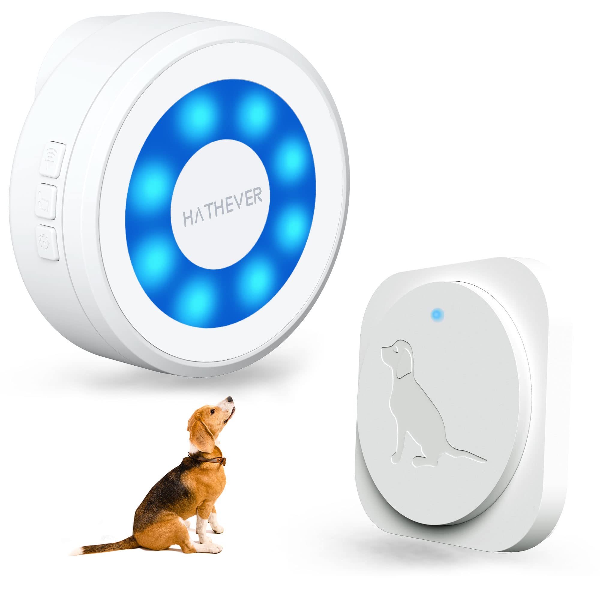 Hathever Dog Door Bell for Potty Training, Wireless Doggie Doorbell to Go Outside, Operating at 1000 Feet with Super-Light Touch