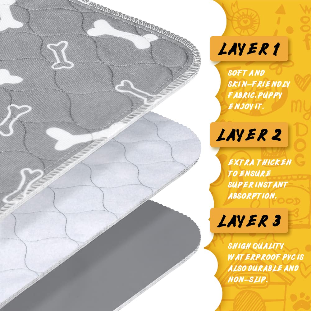 2Pack Washable Pee Pads For Dogs, 41?6 Inch Reusable Dog Pads, Non Slip Puppy Pads With Urine Absorption, Reusable Puppy Pads For Whelping, Potty, Training, Playpen