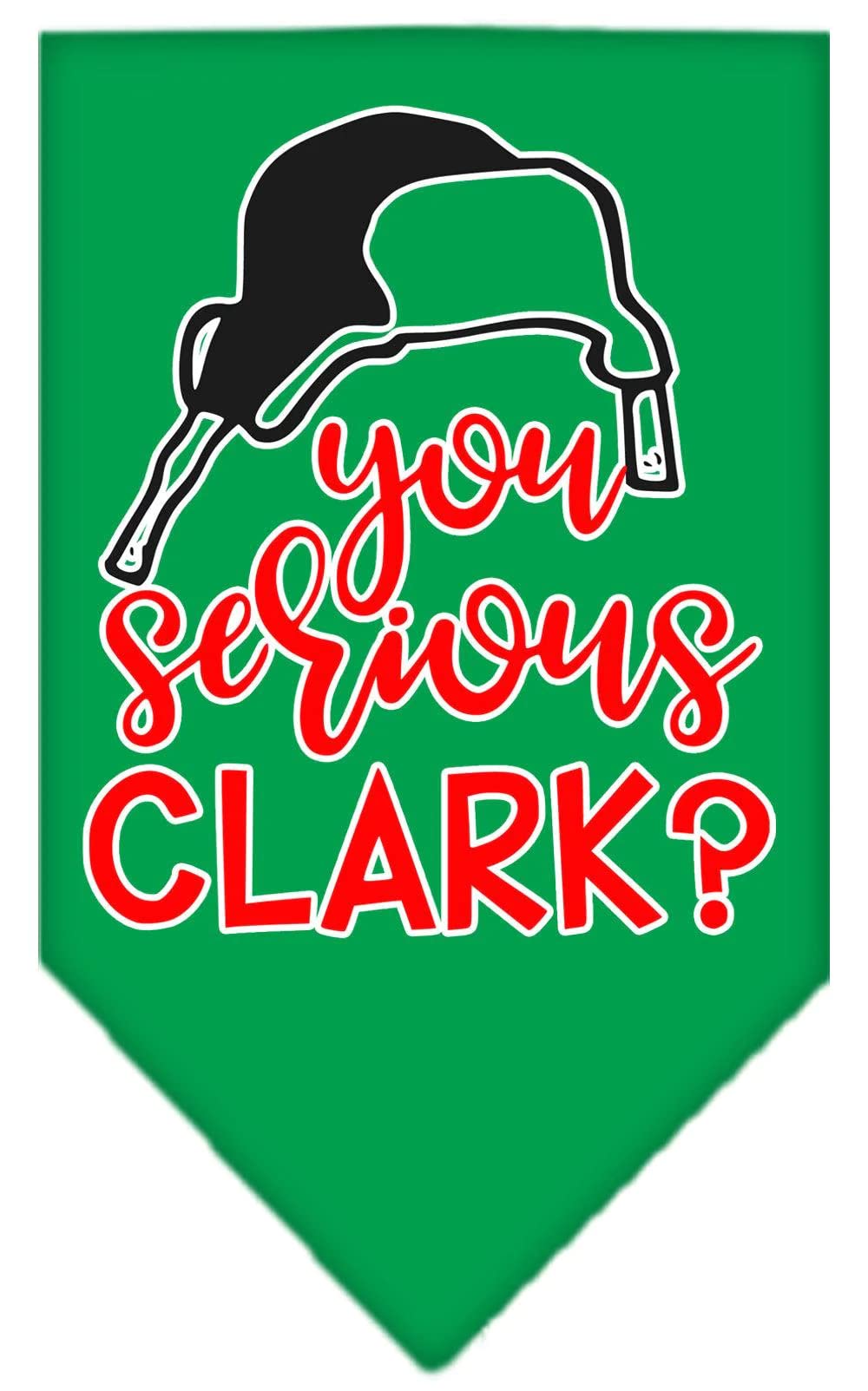 Christmas Pet and Dog Bandana Screen Printed, &quot;You Serious Clark?&quot; Yellow Small