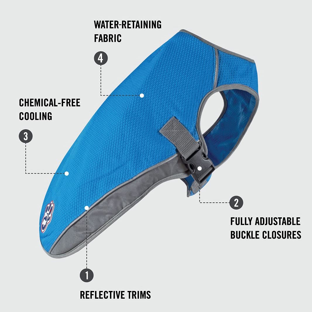 Canada Pooch Dog Cooling Vest - Evaporative Cooling Vest For Dogs With Breathable Mesh Material & Reflective Lining, Adjustable For Dogs 8 (7-9' Back Length), Tie Dye