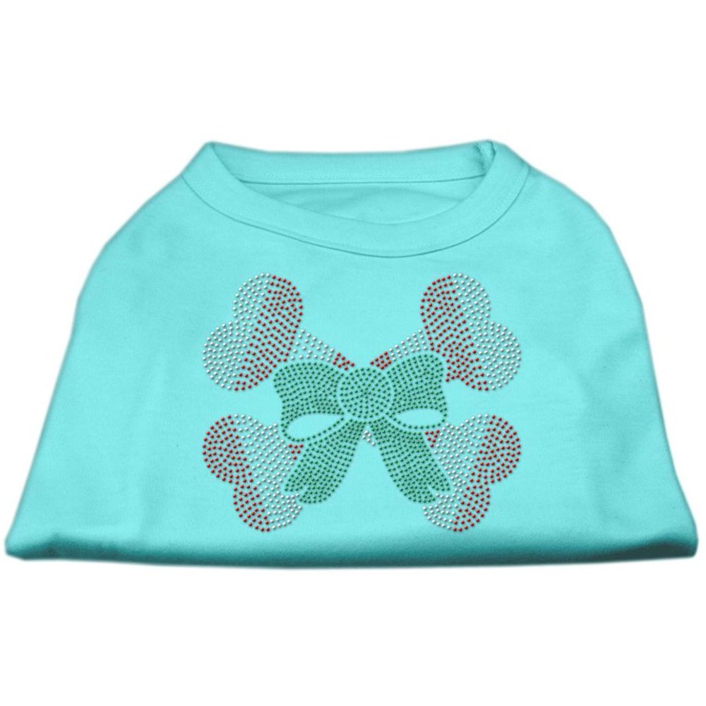 Mirage Pet Products Candy Cane Crossbones Rhinestone Shirt Aqua Xs (8)