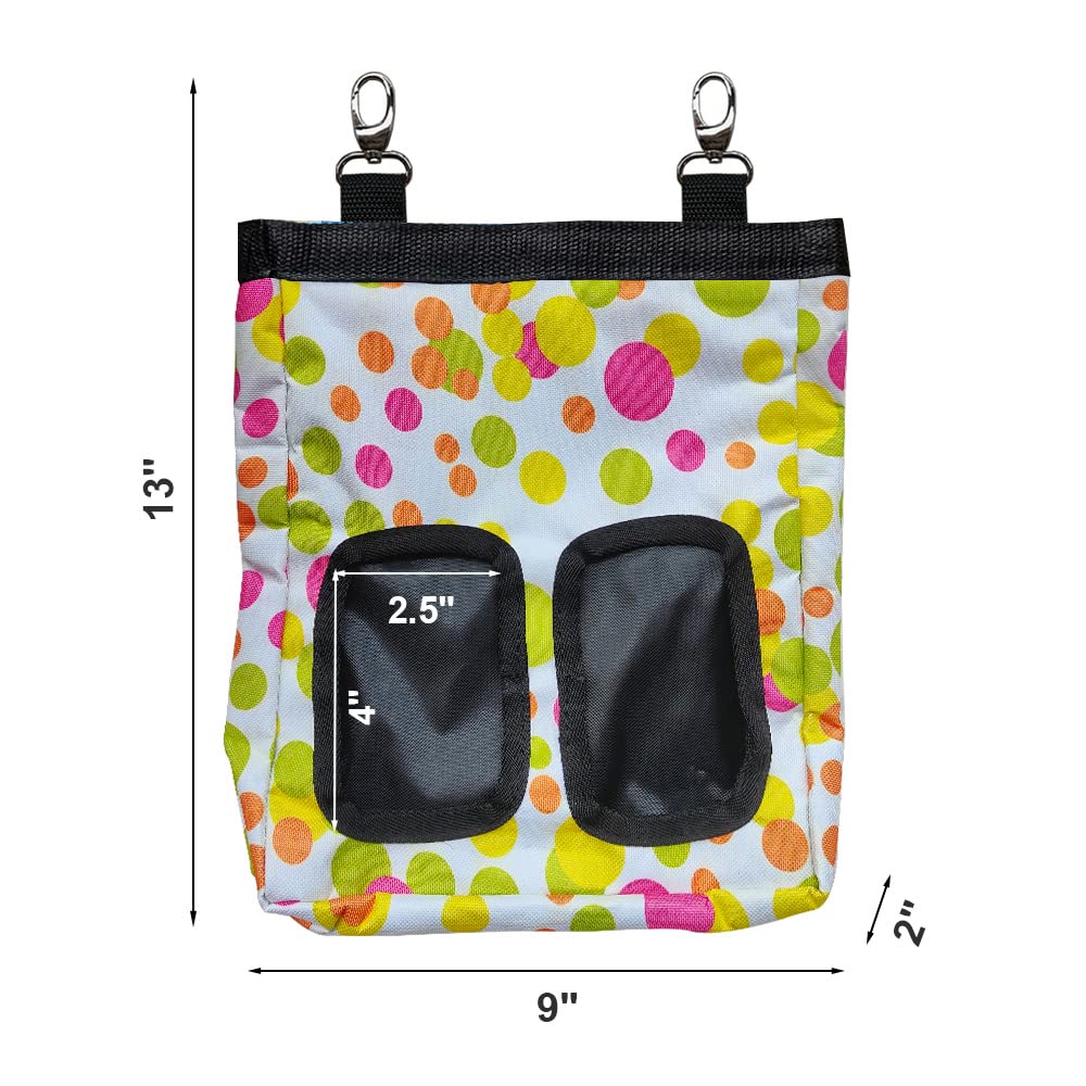 Guinea Pig Hay Feeder, Hanging Rabbit Hay Feeder Bag For Guinea Pigs Bunnies Chinchillas. M, Colorful Dots