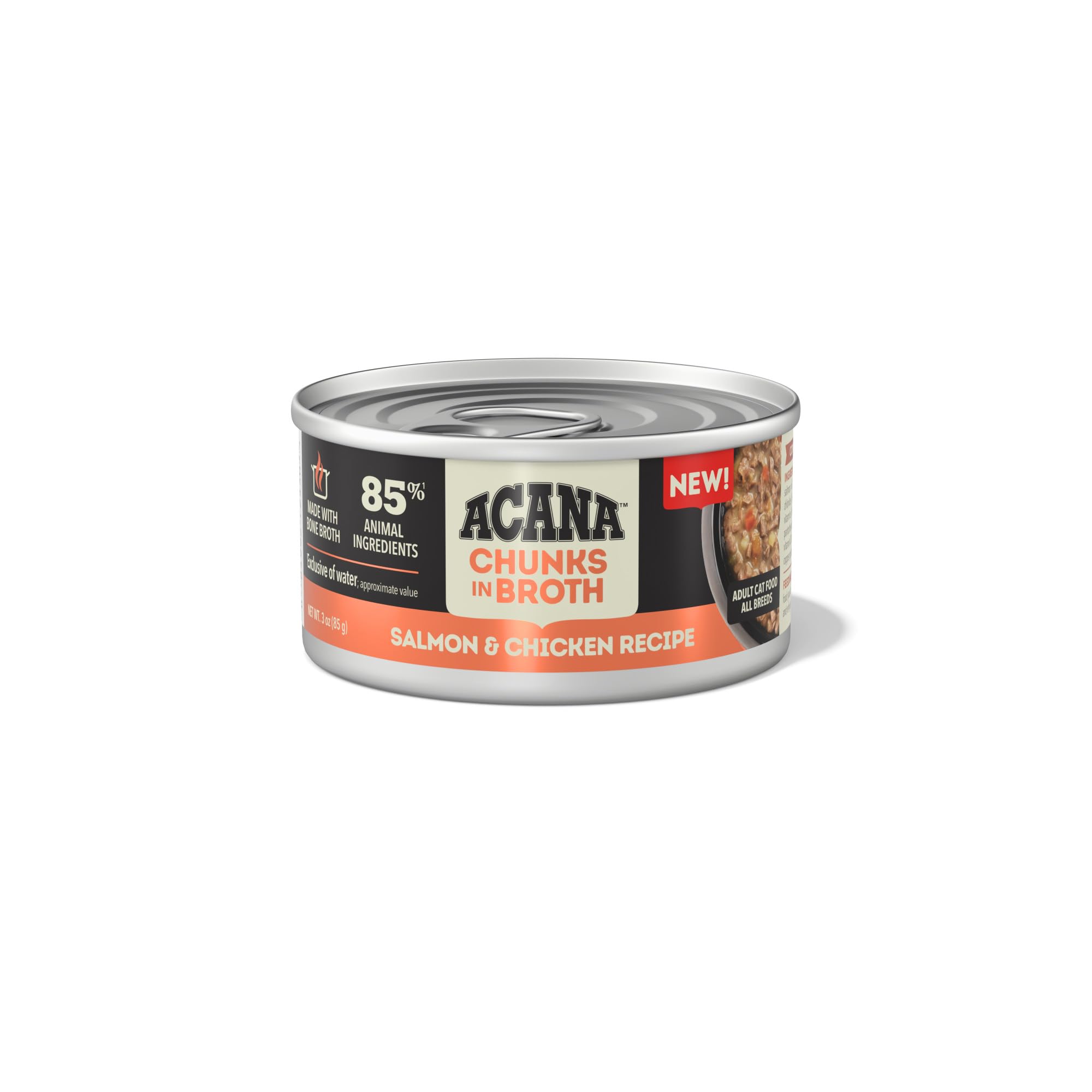 ACANA Chunks in Broth Wet Cat Food Salmon & Chicken Recipe 3oz Cans (12 Count)
