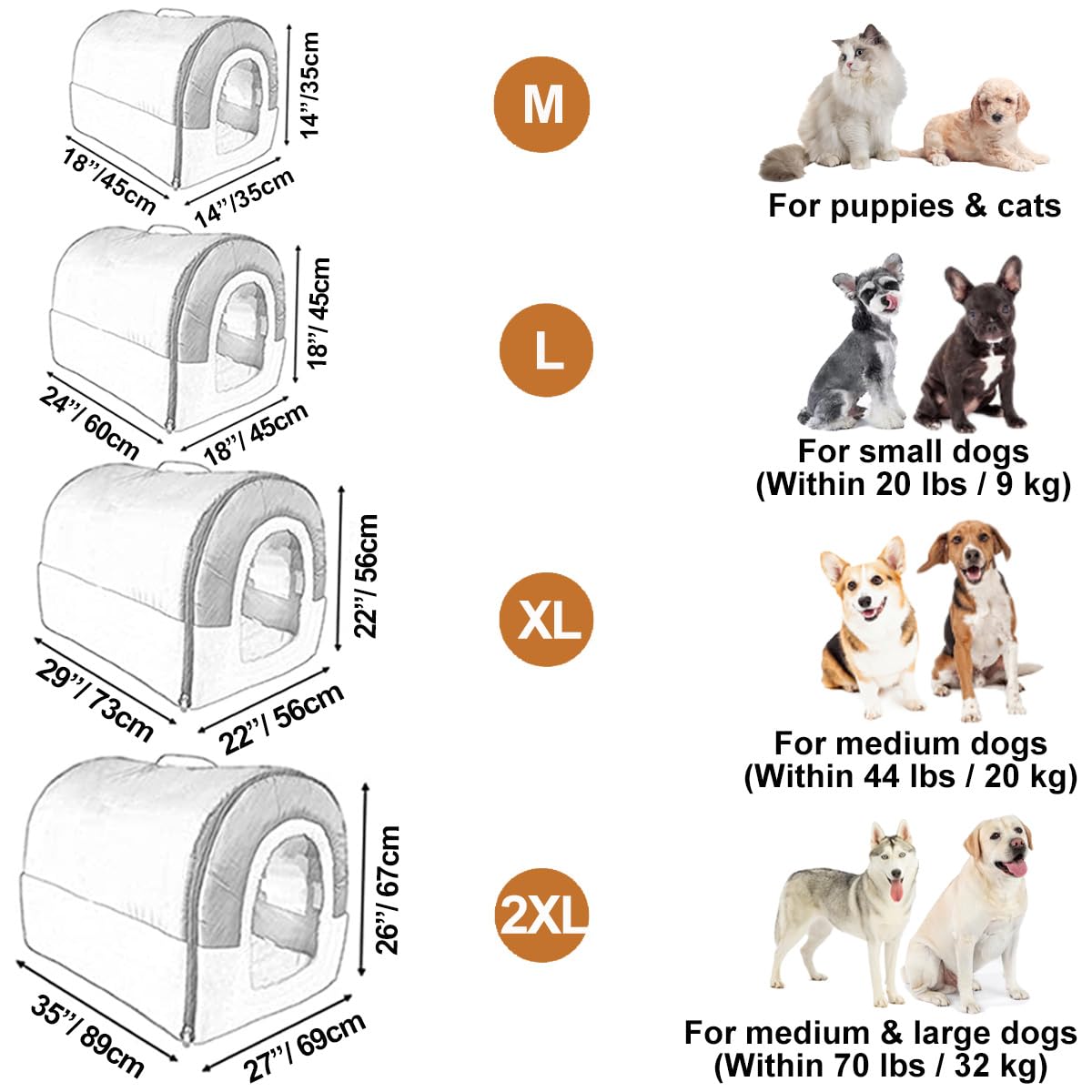 Anppex Large Igloo Dog House Indoor,2Xl Size Dog Cave For Large And Medium Dogs,2-In-1 Washable Covered Dog Bed,Brown