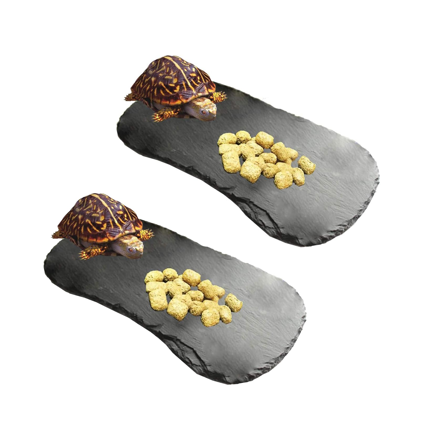 Reptile Basking Platform 11x5.5 Turtle Rock Plate Feeding Food Bowl Dish Feed Slate Tortoise Bathing Resting Slab for Lizard