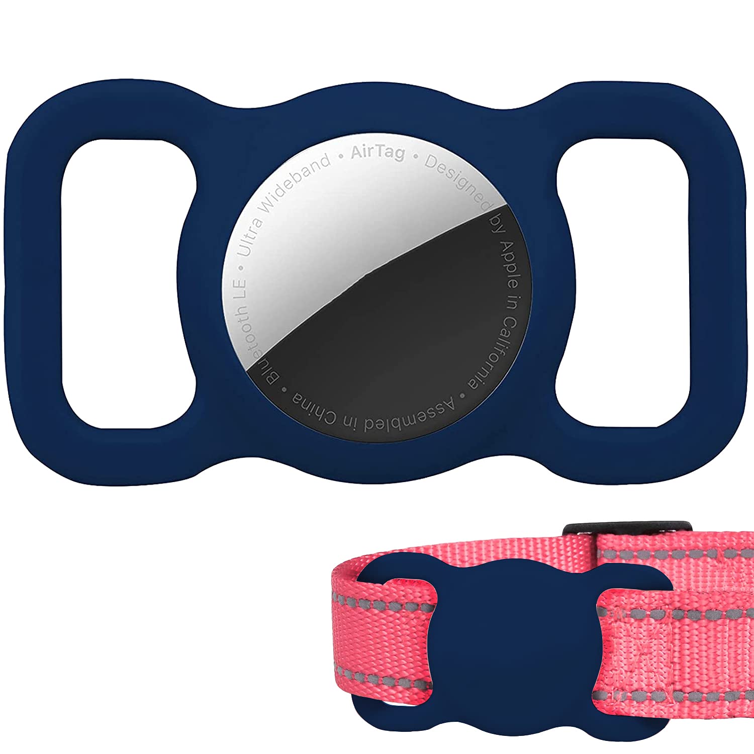 Silicone Case Compatible With Apple Airtag,Dog Cat Collar Pet Loop Holder For Airtags,Slide On Sleeve Compatible With Airtag Nav