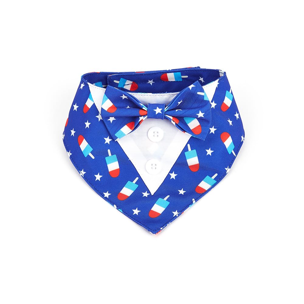 Dogtact Dog Tuxedo, Adjustable Formal Wedding Outfit Bandana Dog Tux Collar With Bow Tie, Pet Birthday Valentines Outfit Cosplay