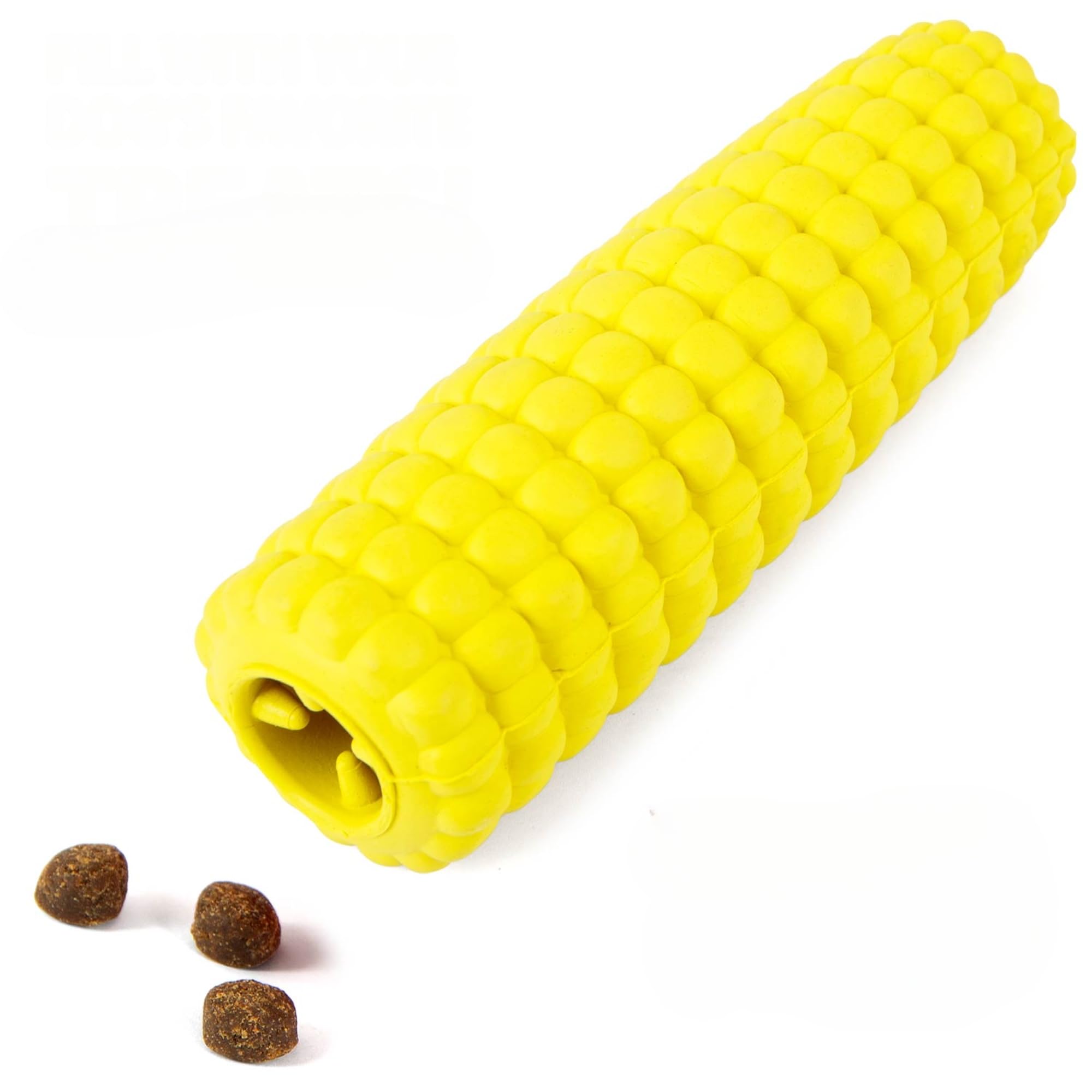 Jeffers Pet Natural Rubber Dog Chew Toy - Corn, Medium - Treat Dispensing, Vanilla Scent, Durable, Non-Toxic, Dishwasher Safe, I