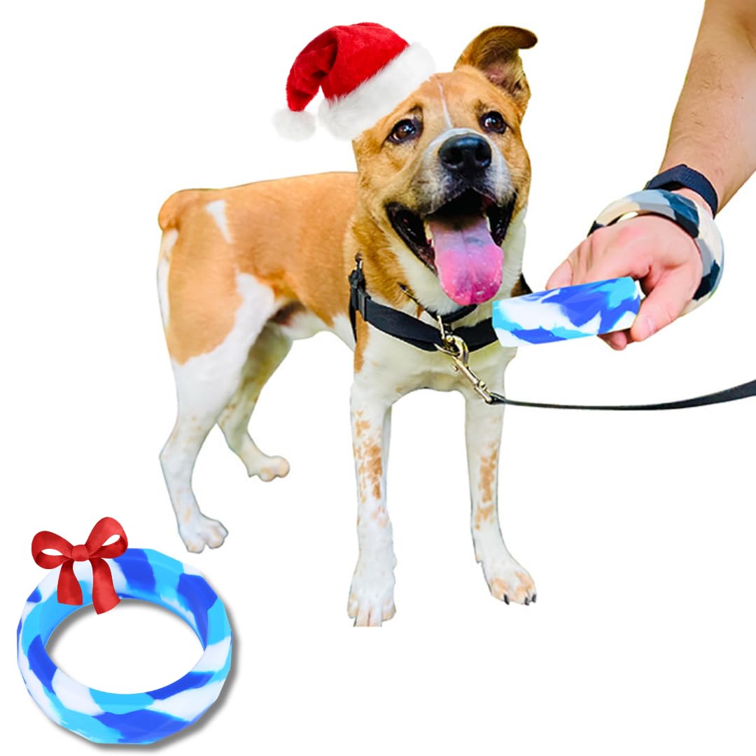 Sweet Paws Chunky Teething Rings for Dogs, Bracelet Food Grade Silicone Puppy Chew Toys for Large Puppies, Durable Dog Ring Toy
